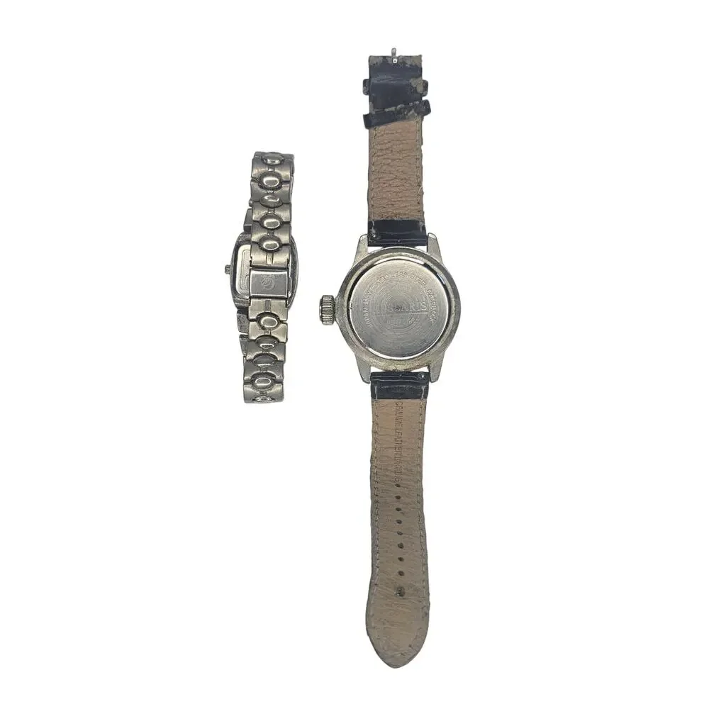 Lot of 2 WristWATCH Silver Gold Steampunk Analog Timepiece Project Gift